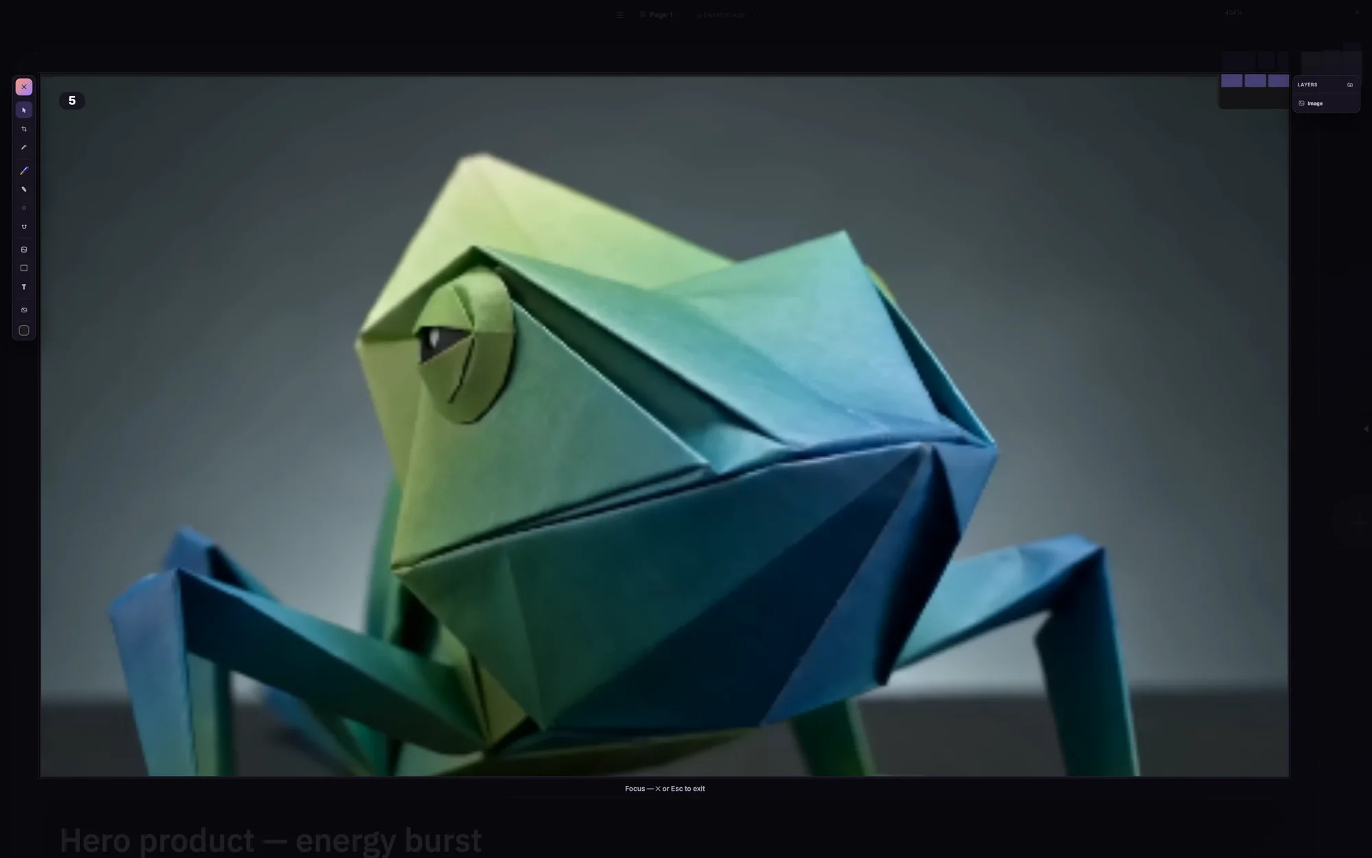 Focus edit: a storyboard panel opened fullscreen with drawing and crop tools